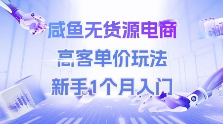 咸鱼无货源电商，高客单价玩法，新手1个月入门-创业资源网