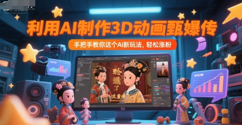 利用AI制作3D动画甄嬛传，流量爆了，手把手教你这个AI新玩法，轻松涨粉-创业资源网