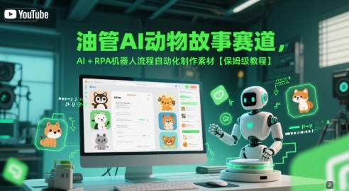 油管AI动物故事赛道，AI+RPA机器人流程自动化制作素材【保姆级教程】-创业资源网