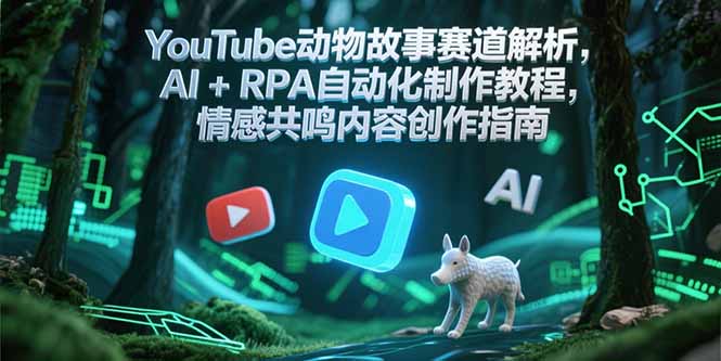 YouTube动物故事赛道解析，AI+RPA自动化制作教程，情感共鸣内容创作指南-创业资源网