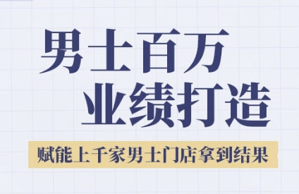 2025男士美业百万业绩打造，赋能上千家男士门店拿到结果-创业资源网