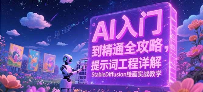 AI入门到精通全攻略，提示词工程详解，StableDiffusion绘画实战教学-创业资源网