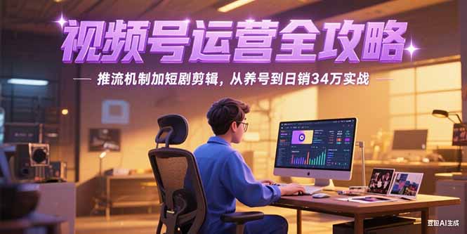 2025视频号运营全攻略，推流机制加短剧剪辑，从养号到日销34万实战-创业资源网