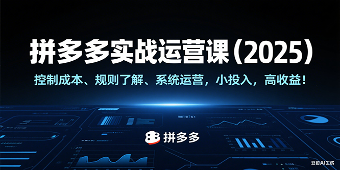 拼多多实战运营课，控制成本、规则了解、系统运营，小投入，高收益！-创业资源网