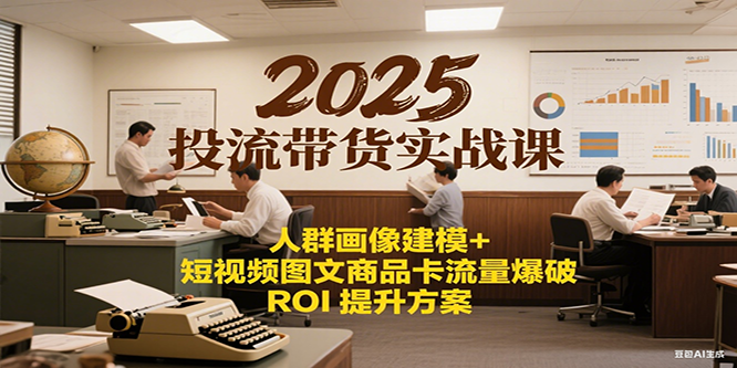 2025投流带货实战课：人群画像建模+短视频图文商品卡流量爆破ROI提升方案-创业资源网