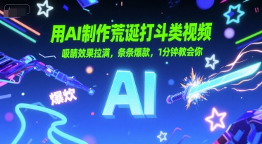 用AI制作荒诞打斗类视频，吸睛效果拉满，条条爆款，1分钟教会你-创业资源网