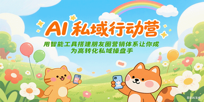 AI私域行动营：用智能工具搭建朋友圈营销体系让你成为高转化私域操盘手-创业资源网