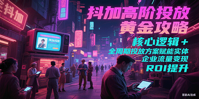 抖加高阶投放黄金攻略：核心逻辑全周期投放方案赋能实体企业流量变现 ROI 提升-创业资源网