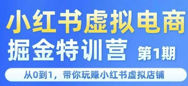 小红书虚拟电商掘金特训营第1期，从0到1，带你玩转小红书虚拟店铺-创业资源网
