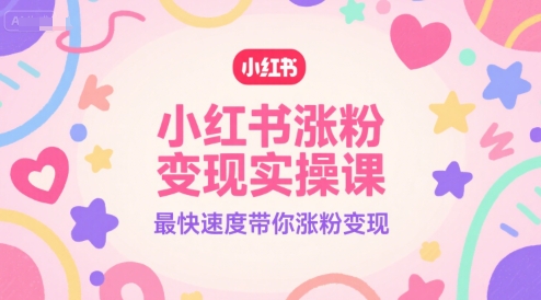 小红书涨粉变现实操课，最快速度带你涨粉变现-创业资源网