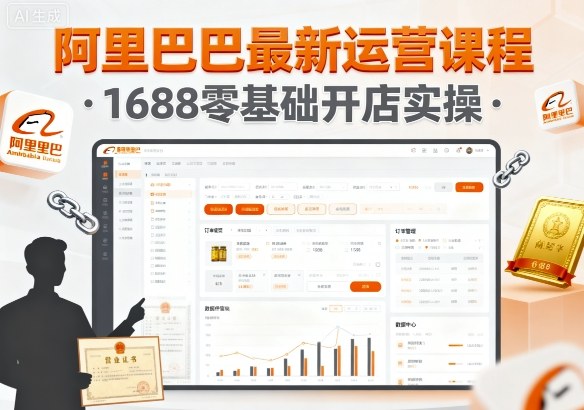 阿里巴巴最新运营课程，1688零基础开店实操-创业资源网