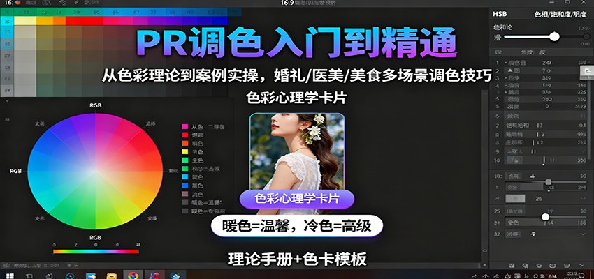 PR调色入门到精通：从色彩理论到案例实操，婚礼/医美/美食多场景调色技巧-创业资源网