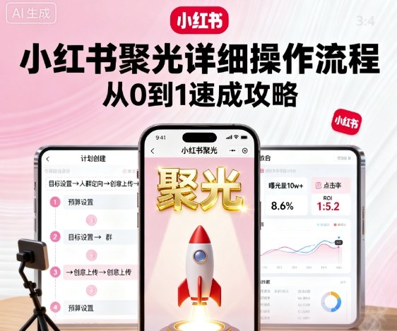 小红书聚光详细操作流程，小红书聚光从0到1速成攻略-创业资源网