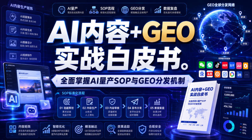 AI内容+GEO实战白皮书，全面掌握AI量产SOP与GEO分发机制【文档】-创业资源网
