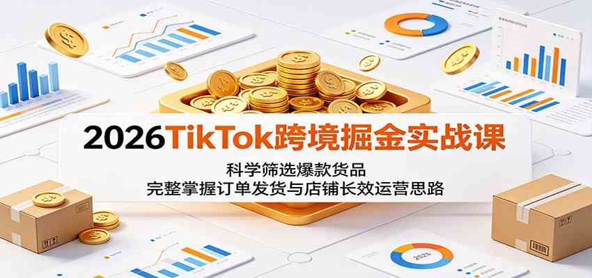 2026TikTok跨境掘金实战课：科学筛选爆款货品，完整掌握订单发货与店铺长效运营思路-创业资源网