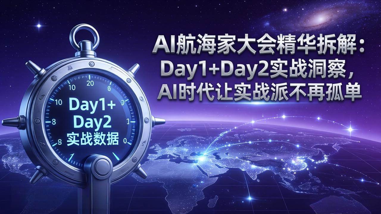 （17867期）AI航海家大会精华拆解：Day1+Day2实战洞察，AI时代让实战派不再孤单-创业资源网