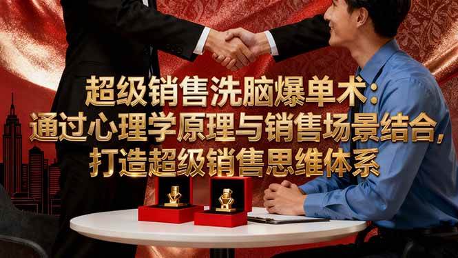 (16370期)超级销售洗脑爆单术:通过心理学原理与销售场景结合,打造超级销售思维体系-创业资源网