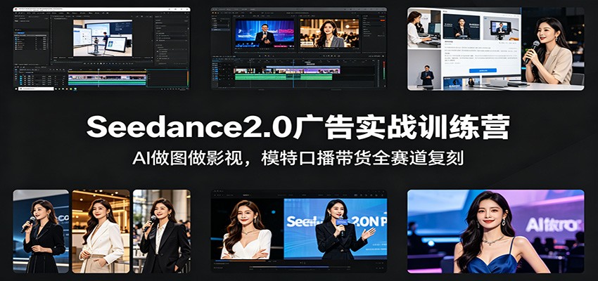 Seedance2.0广告实战训练营：AI做图做影视，模特口播带货全赛道复刻-创业资源网