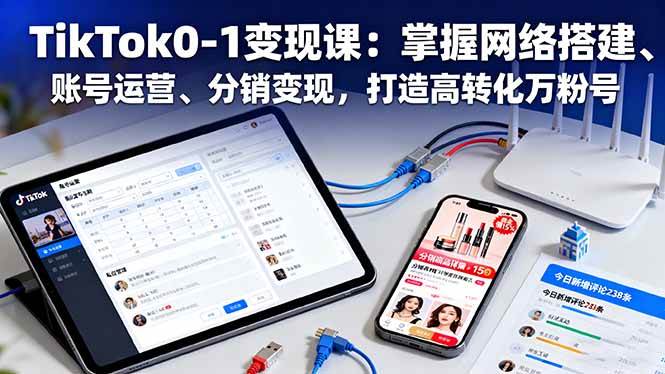 （16334期）TikTok0-1变现课：掌握网络搭建、账号运营、分销变现，打造高转化万粉号-创业资源网