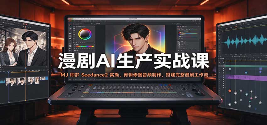漫剧AI生产实战课：MJ 即梦 Seedance2 实操，剪辑修图音频制作，搭建完整漫剧工作流-创业资源网