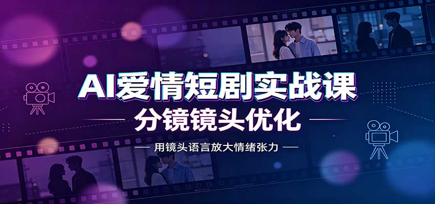 AI爱情短剧实战课：故事剧本创作，分镜镜头优化，智能体提示词-创业资源网