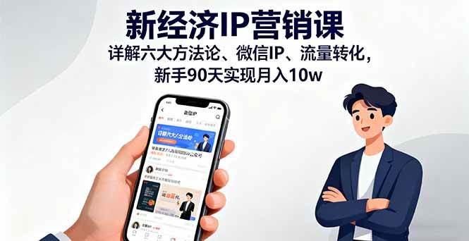 （16194期）新经济IP营销课：详解六大方法论、微信IP、流量转化，新手90天实现月入10w-创业资源网