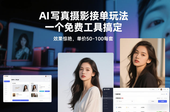 AI写真摄影接单玩法，一个免费工具搞定，效果惊艳，单价50-100每套-创业资源网