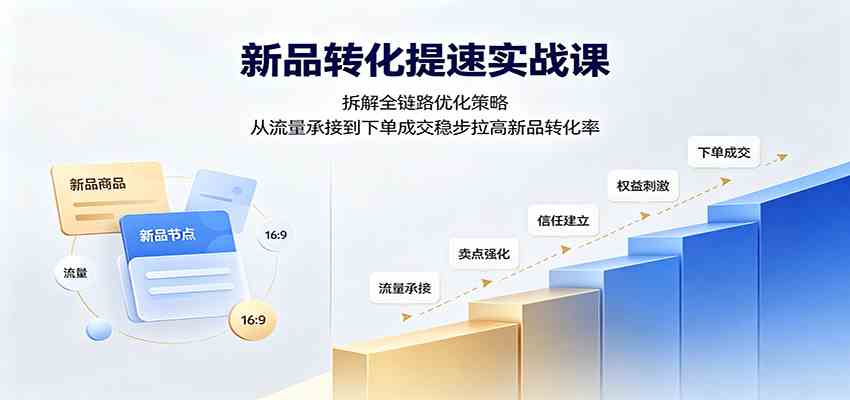新品转化提速实战课：拆解全链路优化策略，从流量承接到下单成交稳步拉高新品转化率-创业资源网