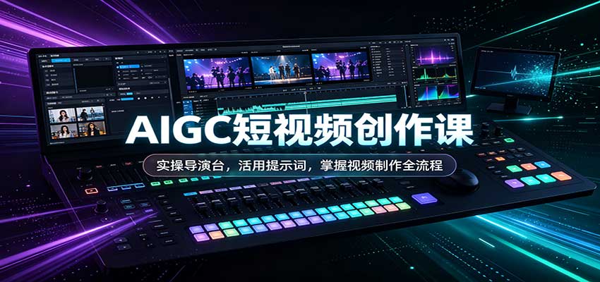 AIGC短视频创作课：实操导演台，活用提示词，掌握视频制作全流程-创业资源网