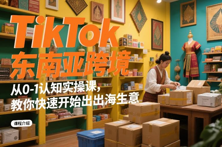 TikTok东南亚跨境从0-1认知实操课，教你快速开始出海生意-创业资源网