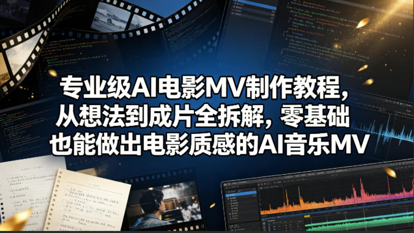 专业级AI电影MV制作教程，从想法到成片全拆解，零基础也能做出电影质感的AI音乐MV-创业资源网