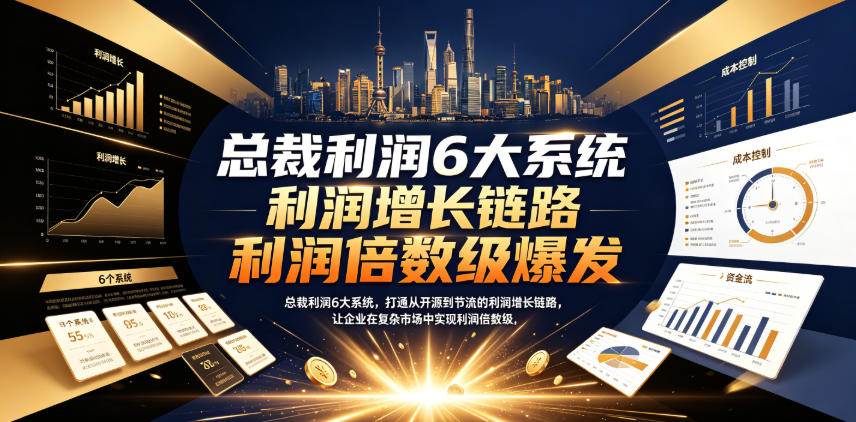 总裁利润6大系统，打通从开源到节流的利润增长链路，让企业在复杂市场中实现利润倍数级爆发-创业资源网