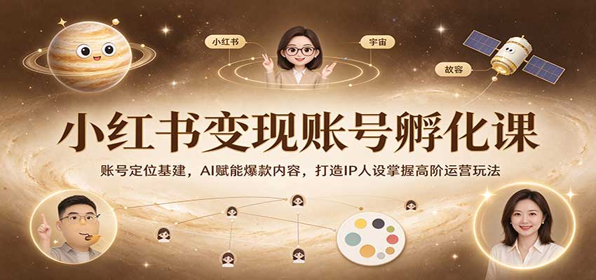 小红书变现账号孵化课：账号定位基建，AI赋能爆款内容，打造IP人设掌握高阶运营玩法-创业资源网
