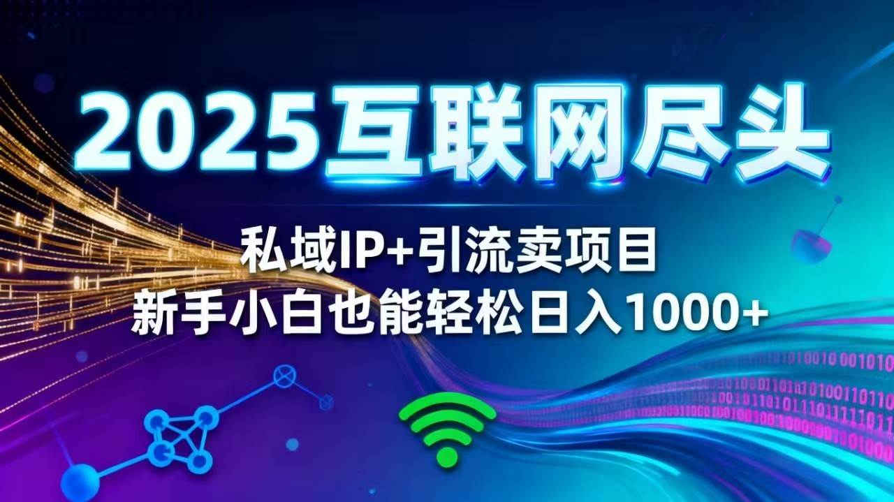 （16485期）2025网创尽头王炸项目！私域 IP + 精准引流，新手小白在家躺赚日入 1000+-创业资源网