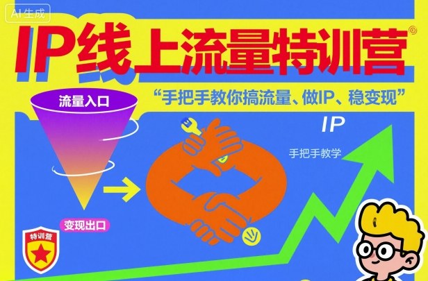 IP线上流量特训营，手把手教你搞流量、做IP、稳变现-创业资源网