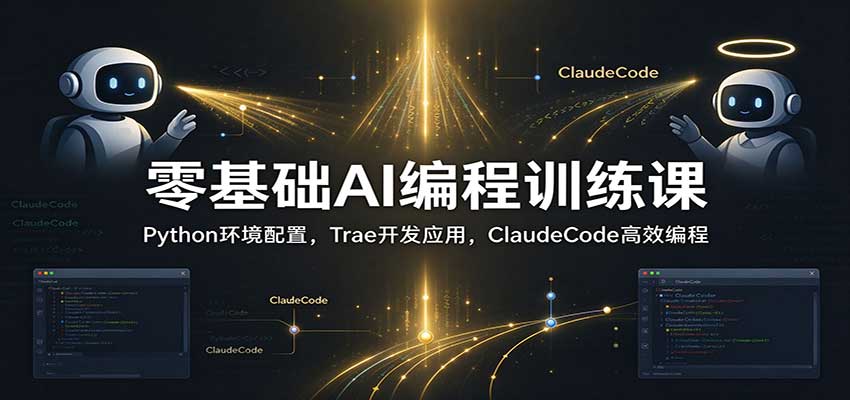 零基础AI编程训练课：Python环境配置，Trae开发应用，ClaudeCode高效编程-创业资源网