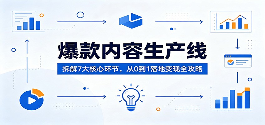 爆款内容生产线：拆解7大核心环节，从0到1落地变现全攻略-创业资源网