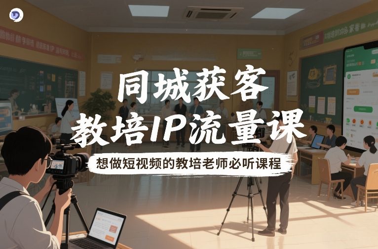 同城获客，教培IP流量课，想做短视频的教培老师必听课程-创业资源网