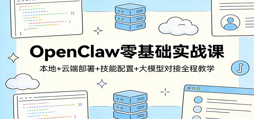 OpenClaw零基础实战课：本地+云端部署+技能配置+大模型对接全程教学-创业资源网