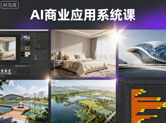 AI商业应用系统课，室内-软装-建筑-景观，智能设计+效果图+动画画实战-创业资源网
