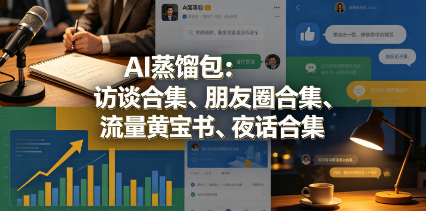 AI蒸馏包：访谈合集、朋友圈合集、流量黄宝书、夜话合集【文档】-创业资源网