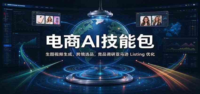 电商AI技能包：生图视频生成，跨境选品，竞品调研亚马逊 Listing 优化-创业资源网