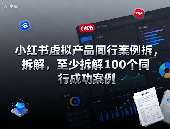 小红书虚拟产品同行案例拆解，至少拆解100个同行成功案例-创业资源网