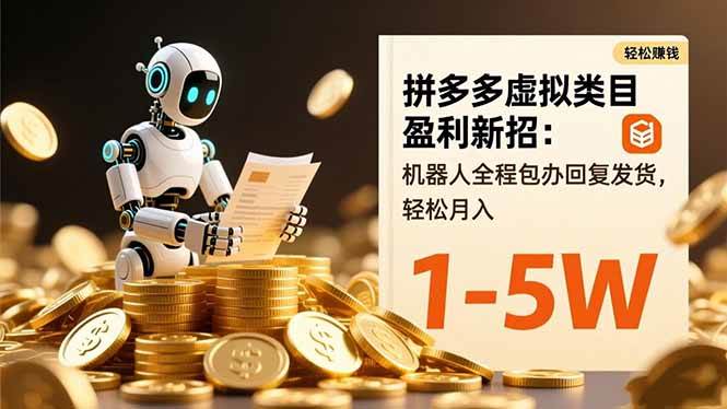 （16529期）拼多多虚拟类目盈利新招：机器人全程包办回复发货，轻松月入 1-5W-创业资源网