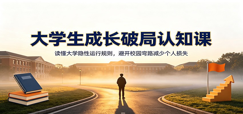 大学生成长破局认知课：读懂大学隐性运行规则，避开校园弯路减少个人损失-创业资源网
