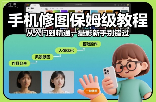 手机修图保姆级教程，从入门到精通，摄影新手别错过-创业资源网