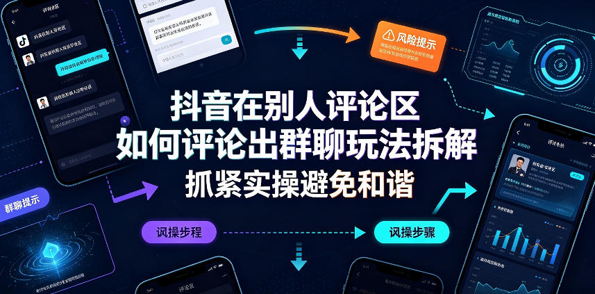抖音在别人评论区如何评论出群聊玩法拆解，抓紧实操避免和谐-创业资源网