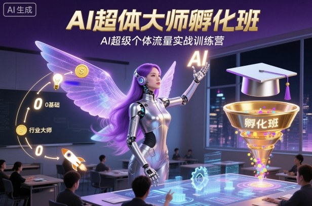 AI超体大师孵化班，AI超级个体流量实战训练营-创业资源网