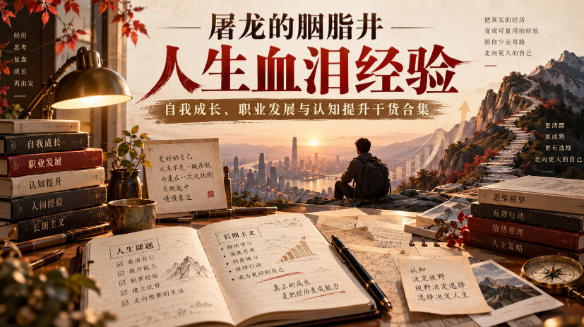 屠龙的胭脂井人生血泪经验｜自我成长、职业发展与认知提升干货合集【文档】-创业资源网