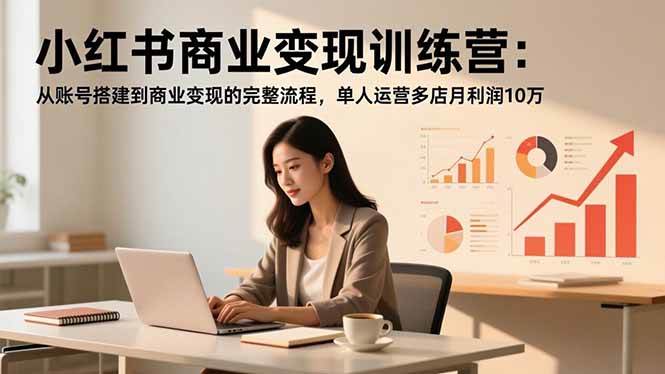 （16698期）小红书商业变现训练营：从账号搭建到商业变现的完整流程，单人运营多店月利润10万-创业资源网